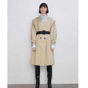 NWT Zara Belted Double Breasted Trench